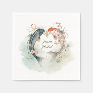Fishing still hooked on you for wedding napkin