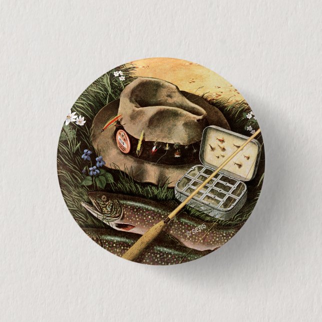 Fishing Still Life 3 Cm Round Badge (Front)