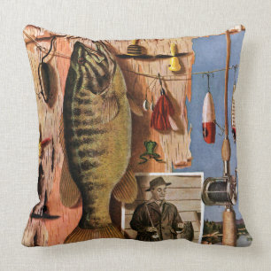 Fishing Still Life by John Atherton Cushion