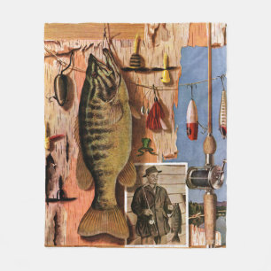 Fishing Still Life by John Atherton Fleece Blanket