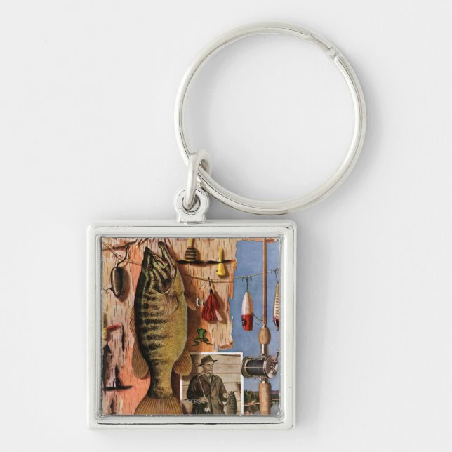 Fishing Still Life by John Atherton Key Ring (Front)