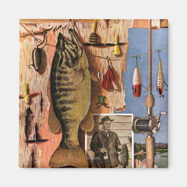 Fishing Still Life by John Atherton Magnet (Front)