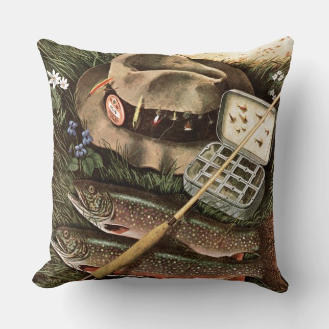 Fishing Still Life Cushion (Front)
