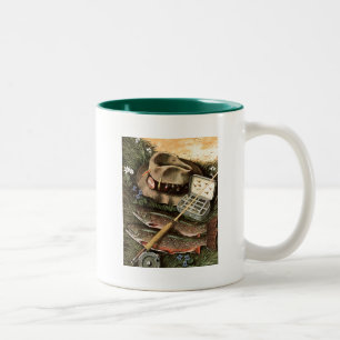 Fishing Still Life Two-Tone Coffee Mug