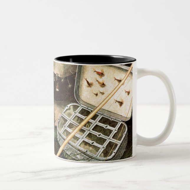 Fishing Still Life Two-Tone Coffee Mug (Right)