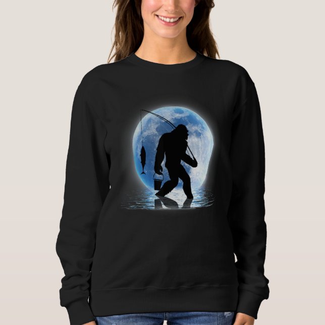 Fishing Stupid Blue Moon And Angler For Men  Cloth Sweatshirt (Front)