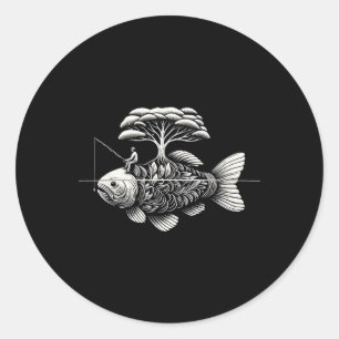 Fishing Supplies Funny Fisherman Creative Nature A Classic Round Sticker