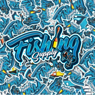 Fishing Supply Blue Sticker   Die-Cut Sticker