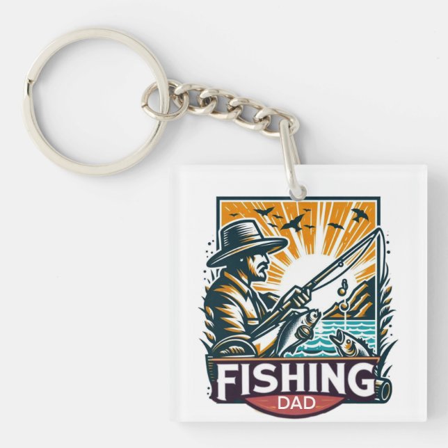 Fishing t shirt  key ring (Front)