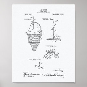 Fishing Tackle 1912 Patent Art White Paper Poster