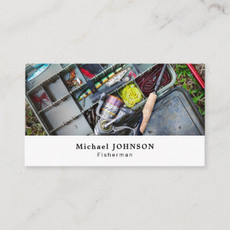 Fishing Tackle Box, Fisherman, Fisher Business Card