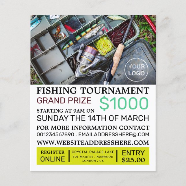 Fishing Tackle Box, Fishing Tournament Event  Flyer (Front)