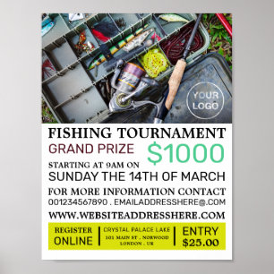 Fishing Tackle Box, Fishing Tournament Event Poster