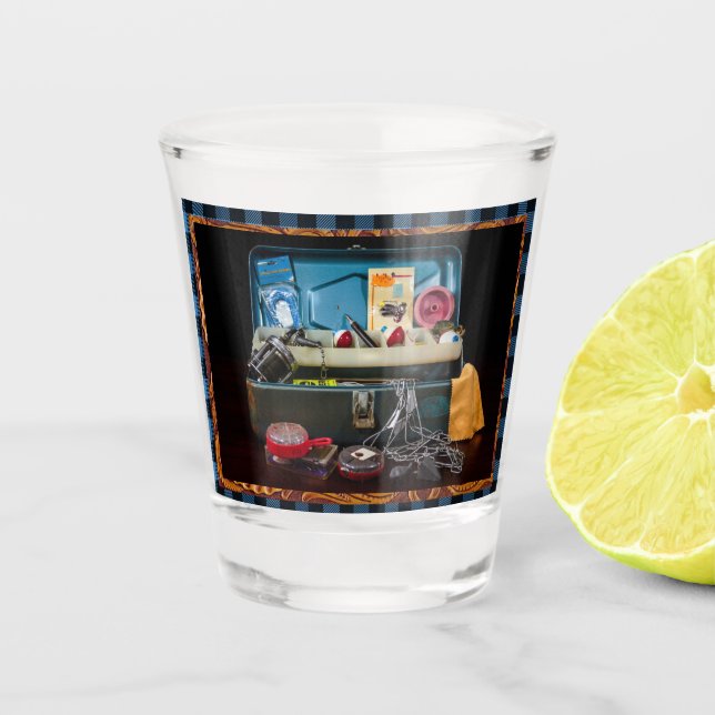 Fishing Tackle Box Shot Glass (Front)