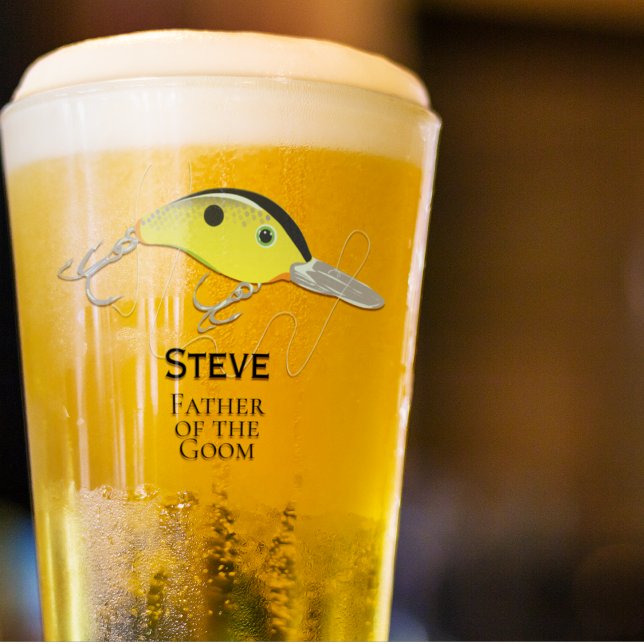 Fishing Tackle Men's Groomsman Father of Groom Glass (Creator Uploaded)