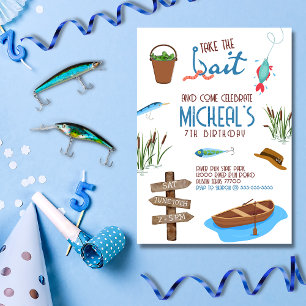 Fishing Take the Bait Birthday Invitation
