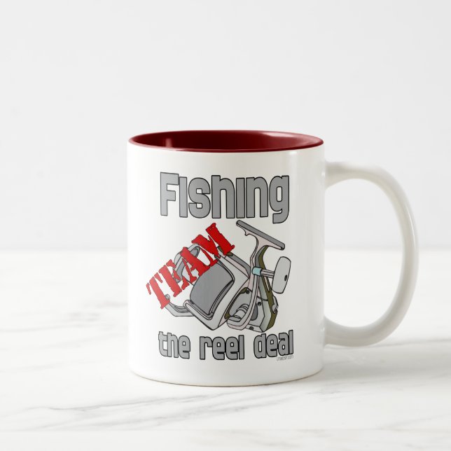 Fishing Team Fishing  The Reel Deal Two-Tone Coffee Mug (Right)