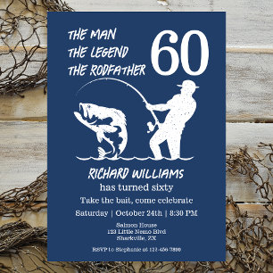 Fishing the Legend Rodfather 60th Birthday Invitation