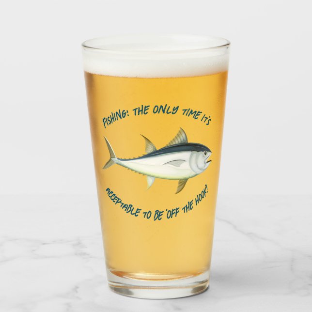 Fishing: The only time it's... - Fishing Beer Glass (Front Filled)
