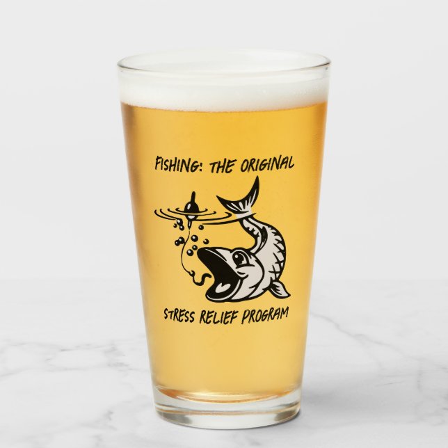 Fishing: The original stress... - Fishing Beer Glass (Front Filled)