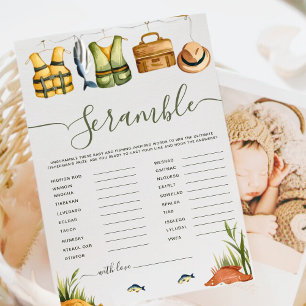Fishing Theme Baby Shower Unscramble Word Game