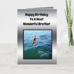 Fishing Theme Brother Birthday Card, Card<br><div class="desc">Pictured is a fishing Birthday theme design for your brother</div>