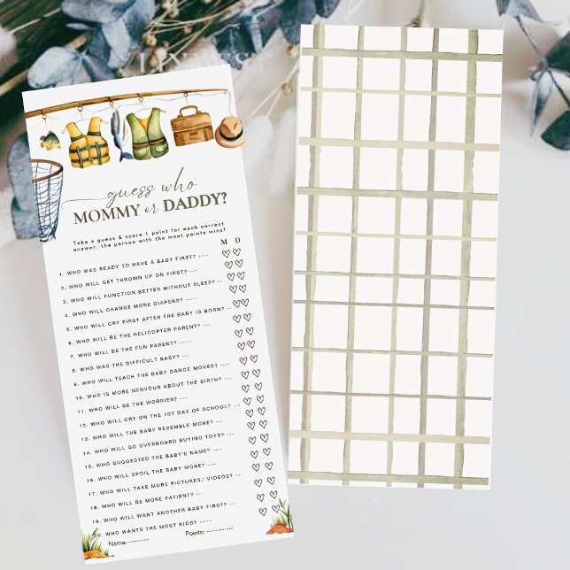 Fishing Theme Guess Who Mummy or Daddy Bookmark (Creator Uploaded)