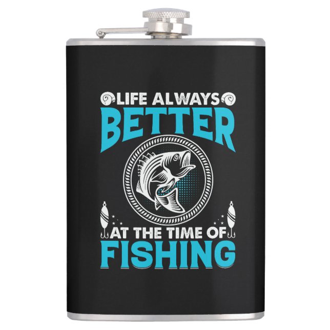 Fishing Theme Hip Flask (Front)