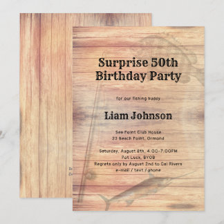 Fishing Theme His Birthday Party Invitation