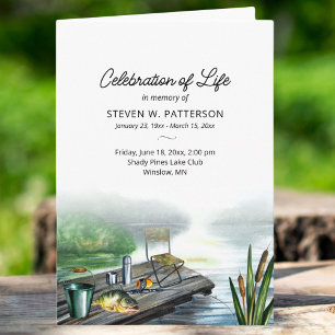 Fishing Theme, Photo, Celebration of Life Funeral Program