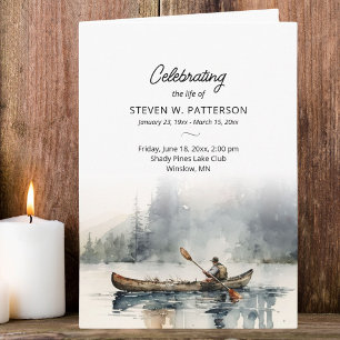 Fishing Theme, Photo, Celebration of Life Funeral Program