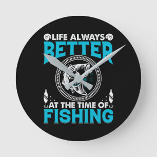Fishing Theme Round Clock
