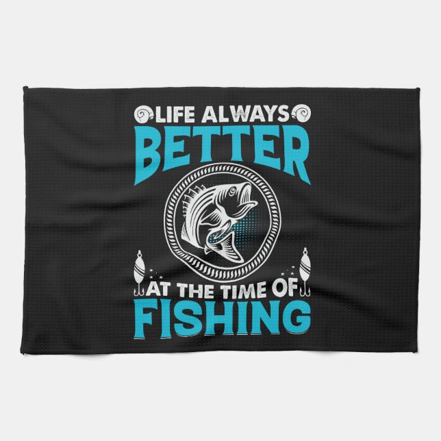 Fishing Theme Tea Towel (Horizontal)