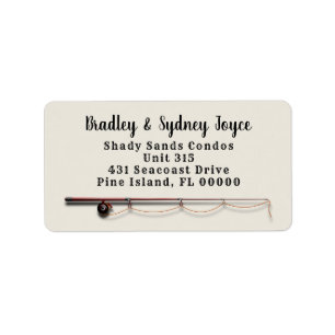 Fishing Theme White Big Address Label