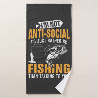 Fishing themed bath towel