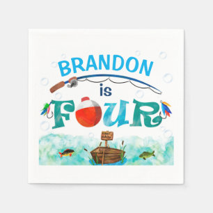 Fishing themed O-fish-ally 4th birthday party  Napkin