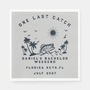 Fishing Themed Weekend Trip Bachelor Party Napkin