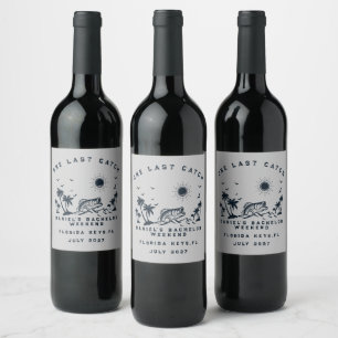 Fishing Themed Weekend Trip Bachelor Party Wine Label