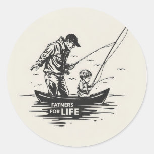 Fishing Together: A Timeless Bond Classic Round Sticker