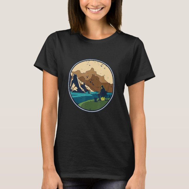 Fishing Trip a with a Man Fishing At a River T-Shirt (Front)