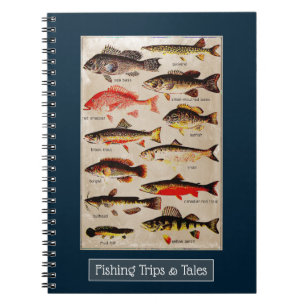 Fishing Trips & Tales Fish Chart Customised Travel Notebook