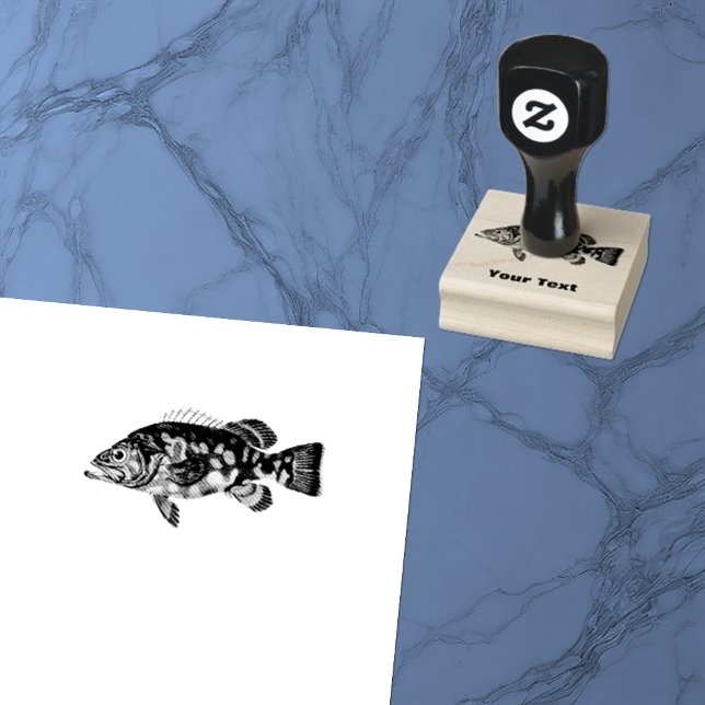 Fishing, Trout Detailed Custom Image With  Text Rubber Stamp (Creator Uploaded)