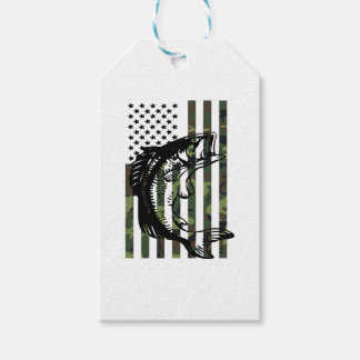 Fishing Tshirt Camouflage USA Flag for Bass Fisher Gift Tags