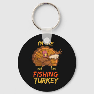 Fishing Turkey Matching Family Group Thanksgiving Key Ring