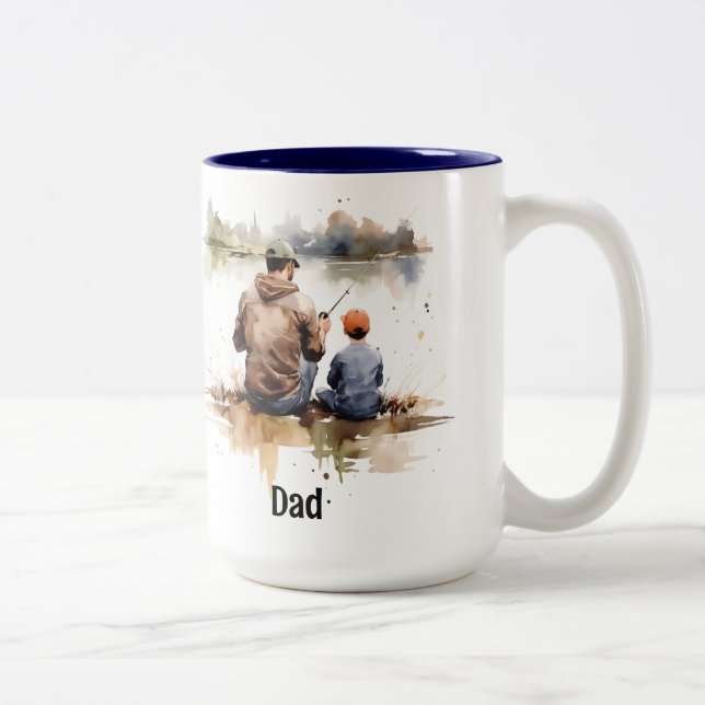 Fishing Two-Tone Coffee Mug (Right)