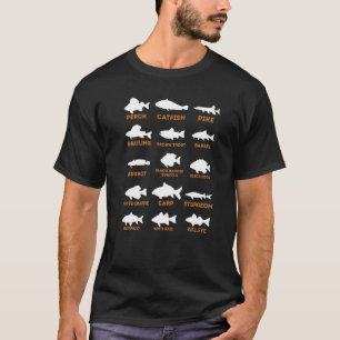 Fishing Types Of Freshwater Fish Fishing Lover T-Shirt