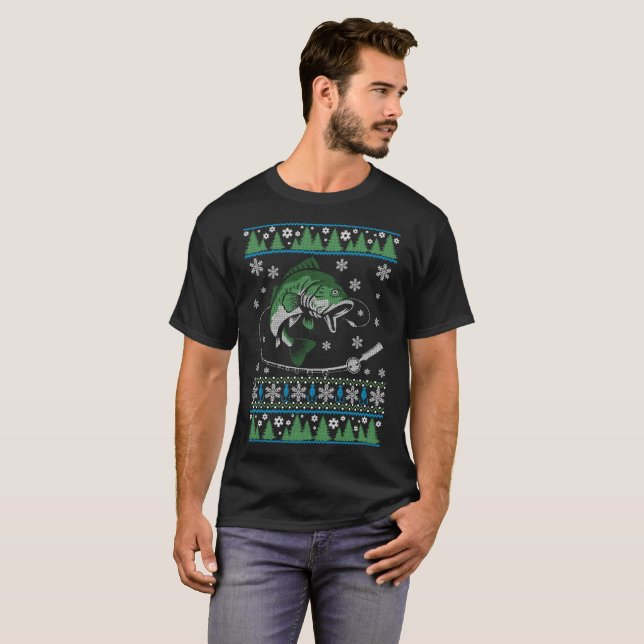Fishing Ugly Christmas Sweater Funny Holiday (Front Full)