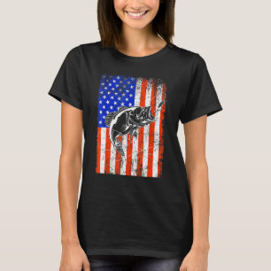 Fishing Usa America Fish Hunting Camping Nature Id T-Shirt