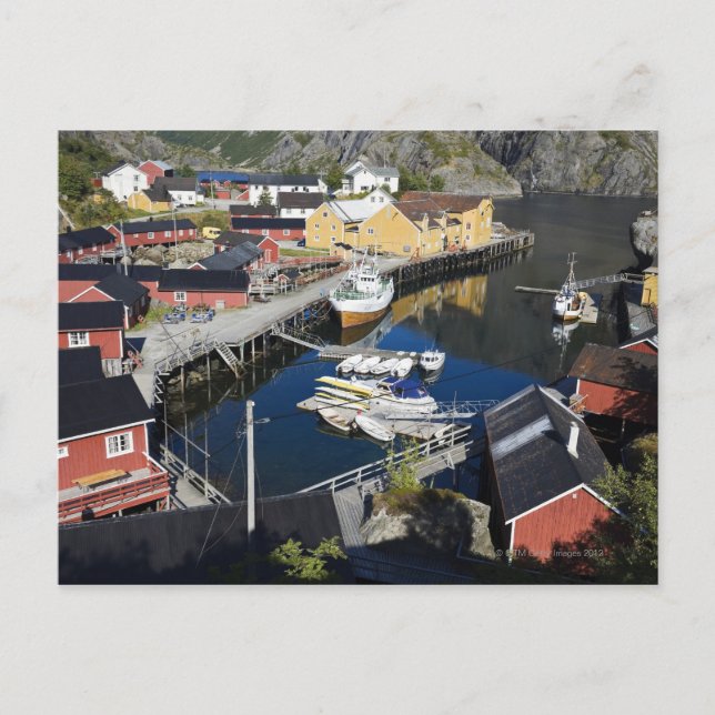 Fishing village Nusfjord. The Rorbuer, as the Postcard (Front)