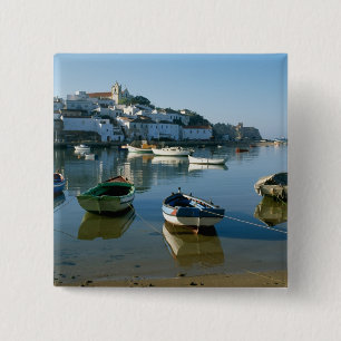 Fishing Village of Ferragudo, Algarve, Portugal 15 Cm Square Badge